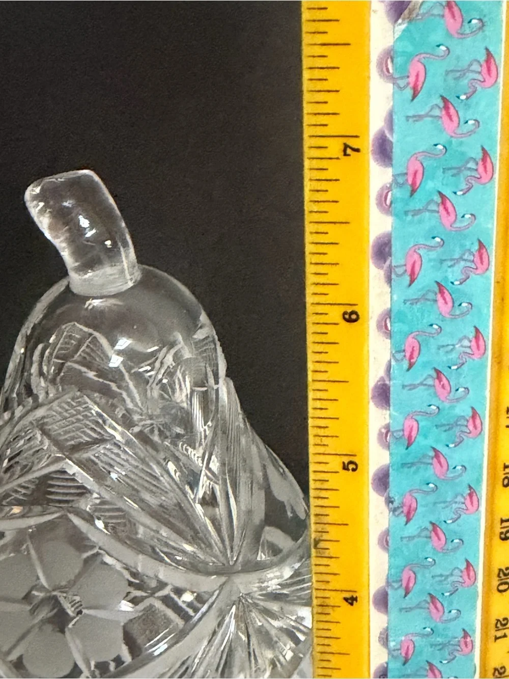 Cut Glass Pear-Shaped Covered Jar Candy Dish 6 3/4